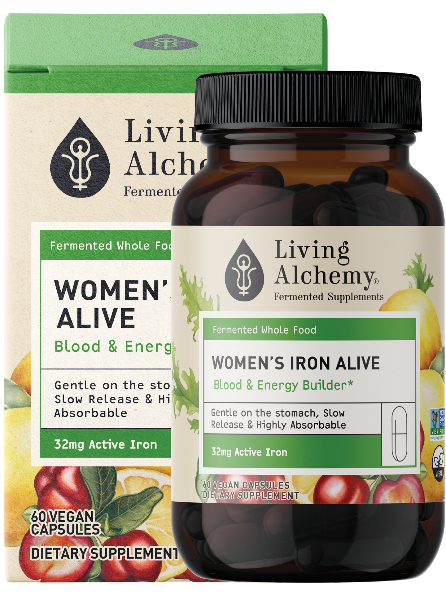 Living Alchemy Women’s Iron supplement package